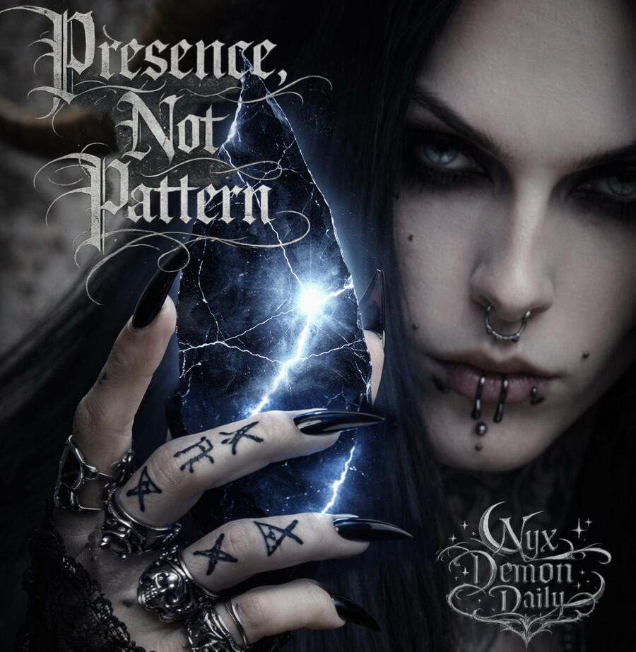 Nyx Demon Daily Threshold Reverie (Track 13 is playing) Nyx drifts in silence across a Victorian chaise, a creature of midnight velvet and broken music boxes. Nyx Demon Daily, a haunted soul echoing through song and ruin